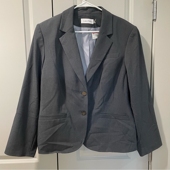 Calvin Klein Women’s Jacket Blazer NWT Grey Two Button Front Size 20W Li… - Picture 4 of 8
